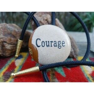 Handcrafted Courage Stone Bolo Tie